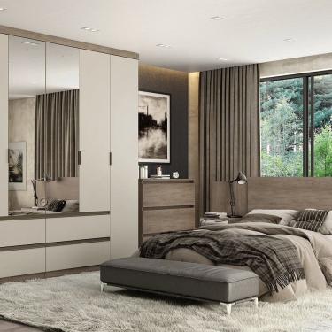 Imagem de Guarda-roupa 6 Portas 250cm X 230cm X 55cm Nobre Rustic / Off White