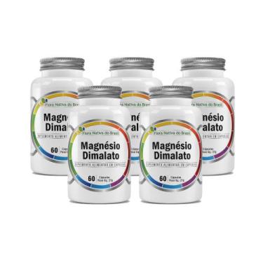 Imagem de Kit 5 Magnésio Dimalato 5x60 cápsulas Flora Nativa - Flora Nativa do B