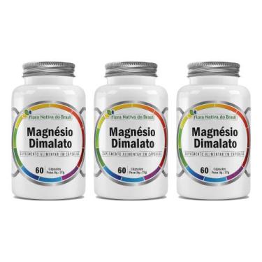Imagem de Kit 3 Magnésio Dimalato 3x60 cápsulas Flora Nativa - Flora Nativa do B