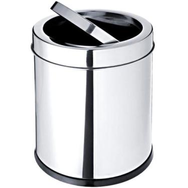 Imagem de Lixeira Com Tampa Basculante Banheiro Cozinha 7,8L Aço Inox - Brinox