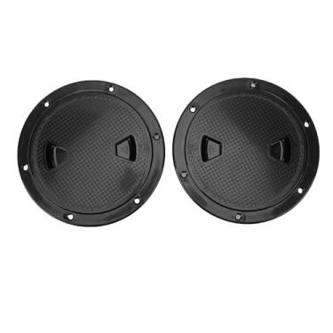 Imagem de Acouto 2pcs de 6 Polegadas Placa de Convés de Inspeção Redonda Com Tampa Destacável para Peças de Reposição de Iate Marítimo (Preto)