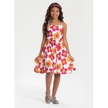 Imagem de Vestido Alcinha Verão Menina Natural Flores Coloridas - Molekada, 2