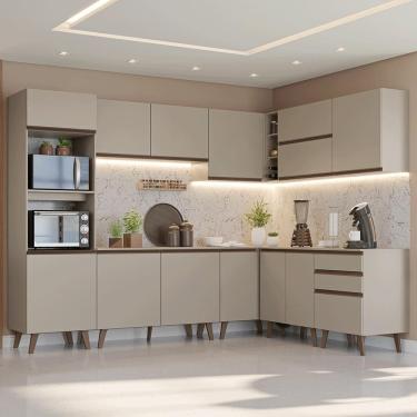 Imagem de Armário de Cozinha Completa de Canto 465 cm Crema Nice Madesa 01