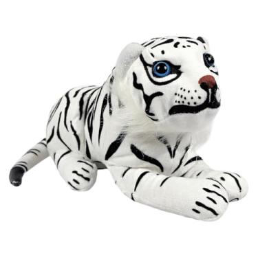 Imagem de Tuka Toy, Tigre De Bengala Pelúcia Deitada Cabeça Durinha 21Cms Branco