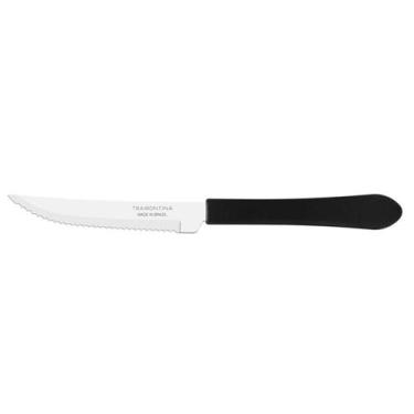 Imagem de Kit 12 Faca Churrasco Tramontina Leme Inox Preto 4"