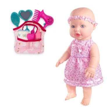 Imagem de Boneca Bebê Bebezão Sapekinha Faz Xixi + Bolsa Maternidade - Milk Brin