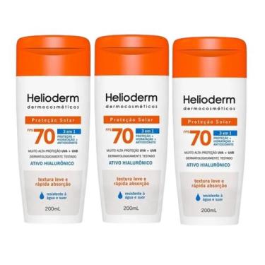 Imagem de Kit 3 Protetor Solar Helioderm Suncare Fps70 200gr