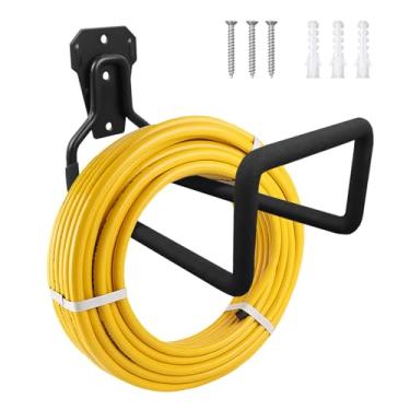 Imagem de Suporte de mangueira de 3 furos, gancho de mangueira de água de jardim de metal para exterior, suporte de mangueira de água para mangueira, cordas, itens a granel, capacidade de carga de até 60 kg