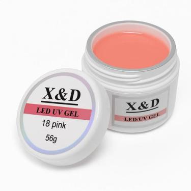 Imagem de Gel xed pink 18 alongamento unha Led Acrigel 56g não escorre - Magalu 