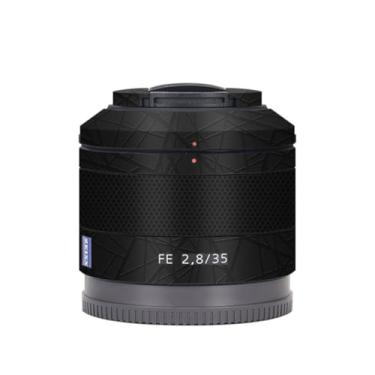 Imagem de Adesivo de câmera antiarranhões com tampa de lente para Sony FE 35 mm F2.8 Película protetora decalque 35 2,8 (cruz ultra preta)