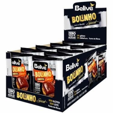 Imagem de Caixa de Bolinhos de Cenoura com Cobertura de Chocolate Sem Glúten Sem Açúcar Sem Leite Belive 10 pacotes de 45g