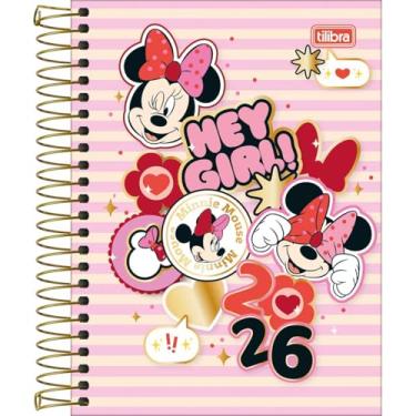 Imagem de Tilibra - Agenda Espiral Diária 11,7 x 16,4 cm Minnie 2026 - Minnie Listras
