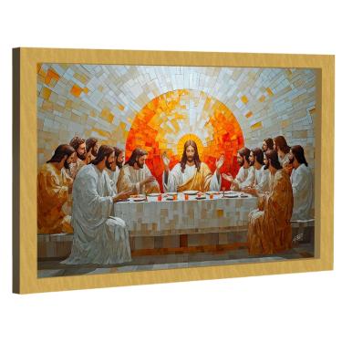 Imagem de Quadro Decorativo Santa Ceia Estilo Geométrica
