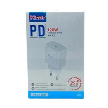 Imagem de Fonte Carregador Celular Kingo Usb C 20w Turbo