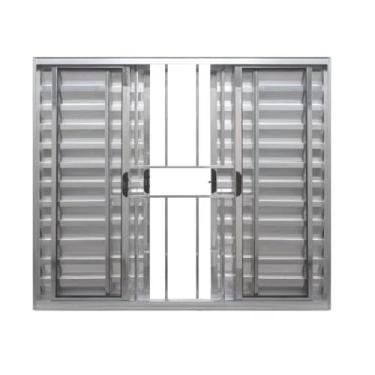 Imagem de Veneziana 6 folhas 1,00x1,20 com grade no alumínio brilhante