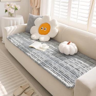 Imagem de Disayu Capa de sofá felpuda para cães, lavável, antiderrapante, cobertor lavável para sofás de animais de estimação e protetor de sofá (cinza claro, 70 cm x 150 cm)