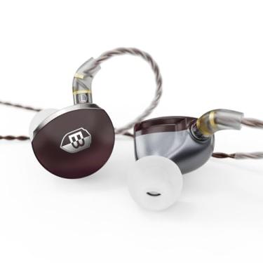 Imagem de BASN MTPro in Ear Monitors, fones de ouvido planar HiFi IEM de 14,5 mm com processo CNC e cabo de cobre de cristal único Litz OCC de 4 núcleos para músicos (roxo escuro)