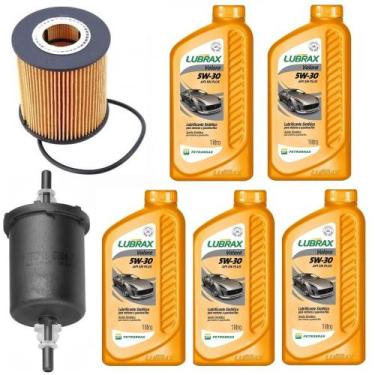 Imagem de Kit Revisão 5 Litros Óleo Lubrax 5W30 + Filtros Óleo e Comb. Motor Eto