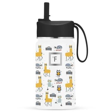 Imagem de IRON °FLASK Garrafa de água infantil - tampa de palha, 20 adesivos de nome, aço inoxidável isolado a vácuo, copo de viagem de parede dupla, caneca - Party Town, 400 ml
