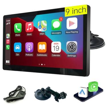 Imagem de BAORCE Tela Carplay de 23 cm para carro, tela sensível ao toque portátil de 9 polegadas com Apple Carplay e Android Auto, estéreo automotivo sem fio com navegação/controle de voz/Airplay, tela de