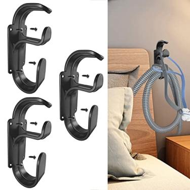 Imagem de daekpaek Gancho de mangueira CPAP com recurso anti-desenganchamento - gancho de máscara CPAP e suporte de tubo CPAP - organizador de mangueira CPAP evita confusão da mangueira CPAP e durma melhor