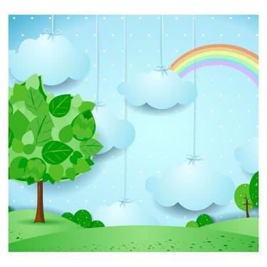 Imagem de Papel de Parede Adesivo Infantil Jardim Quarto Criança - 707pcp - Allo