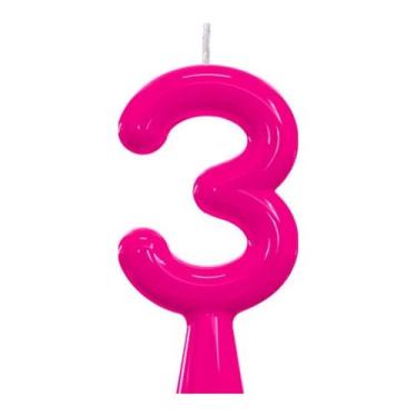 Imagem de Vela De Aniversário Número Neon Rosa - PartiuFesta
