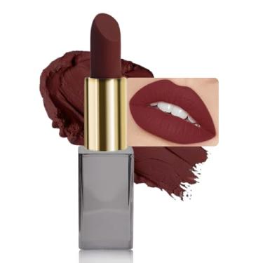 Imagem de Batom creme fosco vermelho roxo, veludo à prova d'água de longa duração à prova de manchas para mulheres, batom mágico, delineador labial original 24 horas, maquiagem labiales mate 24 horas originais