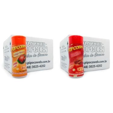 Imagem de Temperos Para Pipoca Caixa 12 Un - 6 Frango Assado 6 Bacon - Flavored 