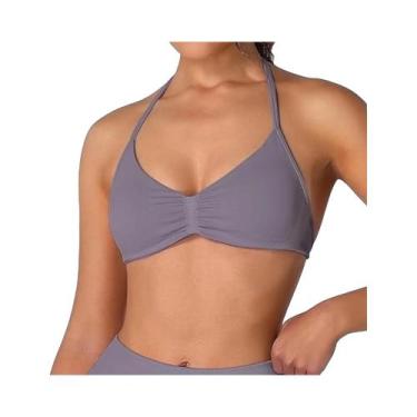 Imagem de Top De Sutiã Halter Com Tiras Finas E Suporte Alto Para Mulheres, Sem 