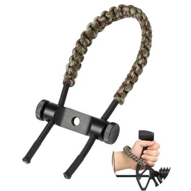 Imagem de TOPARCHERY Alça de pulso ajustável para arco composto para tiro com arco e flecha, pesca, acessórios de tiro ao alvo (camuflagem verde)