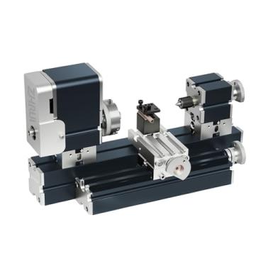 Imagem de ZR Miniatura galvanizada toda em metal feito torno de metal 50 mm centro 36 W 20.000 RPM para processamento de alumínio, madeira, materiais plásticos (estilo elevado)