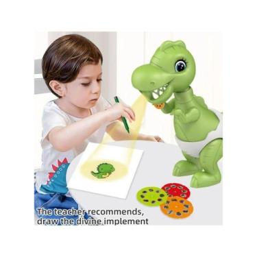 Imagem de Brinquedo de pintura por projeção verde dinossauro para crianças - Lig