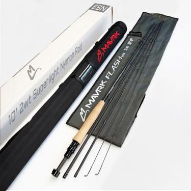 Imagem de M Vara Flash Euro-Nymph Peso 2, Ação Média/Rápida, Fibra De Carbono Im12, Acabamento Em Grafite Preto Natural, Assento Carretel Com Travamento Cnc, Comprimento 3 Metros, Cabo Cortiça Aaaa, Passadore