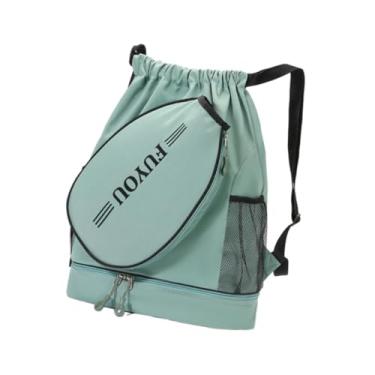 Imagem de Baoblaze Bolsa de tênis Bolsa de raquete de badminton Mochila de tênis Mochila grande capacidade Bolso lateral portátil Academia Duffel para jogadores de, Verde
