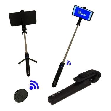 Imagem de Bastão Pau Selfie Retrátil Tripé Mesa Controle Bluetooth