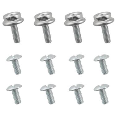 Imagem de CHENJIN Conjunto de parafusos para viseira de capacete de aço inoxidável, 12 peças, 4 x 12 mm, 8 x 10 mm, para reparo de chapéu de hóquei de beisebol, conjunto de parafusos