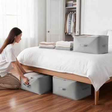 Imagem de Bolsas Organizadoras de Autocompressão ILID - Proteção de Penas, Tecido Damasco Antiderrapante, 2 Tamanhos (54x42x60/30cm) para Edredom e Roupas, Economiza Espaço no Guarda-Roupa