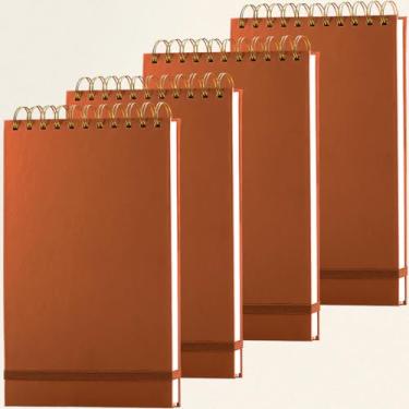 Imagem de 4 Pack Thick Superhard Cover A5 Top Spiral Notebook,Top Bound Notebooks Steno Notebooks Top Spiral 4x160 Pages, Inner Pocket College Ruled, Hardcover Steno Pads, Left-Handed Spiral Notepads for Work