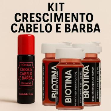 Imagem de Kit Crescimento Cabelo e Barba  1 Tônico Alecrim e Jaborandi + 3 Ampol