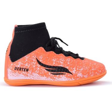 Imagem de Chuteira Futsal Botinha Infantil Tênis Salão Quadra Lisa Criança Escola Original (Laranja, BR, Criança de 9 a 12 anos, Numérico, 29)