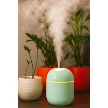 Imagem de Mini Umidificador de Ar Difusor Aromatizador de Ambiente Aromas e Óleo Essencial Portátil Ultrassonico USB LED Mini Purificador 220 ml Aromaterapia (Verde Claro)