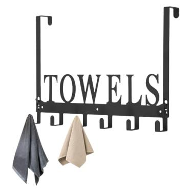 Imagem de XYDHQS Ganchos para pendurar sobre a porta, suporte de toalha de parede sem perfuração, suporte para pendurar sacos de guirlanda, ganchos de porta sólidos removíveis para casa, banheiro, cozinhas