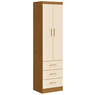 Imagem de Guarda Roupa Camiseiro Texas Solteiro 2 Portas 3 Gavetas San Marino Cor Noce Pérola