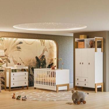 Imagem de Conjunto para Quarto de Bebê Fantasia Branco Acetinado - Qmovi