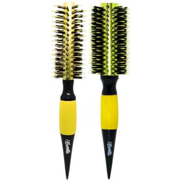 Imagem de Kit 2 Escova De Cabelo Marco Boni Bonitta Profissional Termica Aluminio Cerdas Duplas 45mm 55mm