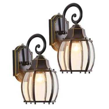 Imagem de CMRCOZIRA Luz de parede externa do crepúsculo ao amanhecer Lâmpada de parede externa vintage com sensor IP65, luminárias externas, montagem na parede, luminária de varanda, E26, arandelas de parede