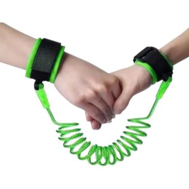 Imagem de Pulseira de Segurança Infantil Anti Perda Prende no Pulso Proteção para Criança Guia Ajustável com Cordão Confortável e Protege Passeios Seguro Prevenção de Acidentes (Verde)