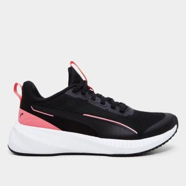Imagem de Tênis Juvenil Puma Flyer Lite Running 3, Preto, Rosa, 35