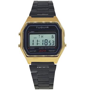 Imagem de Relógio Unissex Tuguir Digital Tg30320 Preto E Dourado